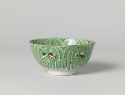 Straight-sided bowl with leaves and butterflies by anonymous