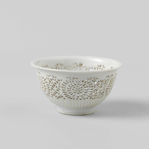 White bowl with pierced sides by anonymous