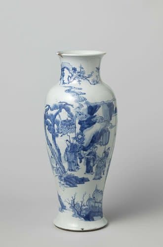 Baluster vase with figures in a continuous landscape by anonymous