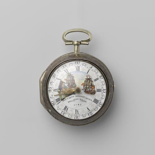 Herenhorloge van zilver met dubbele onversierde kast