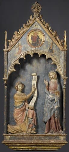 Maria-boodschap, in architectonische omlijsting by anonymous