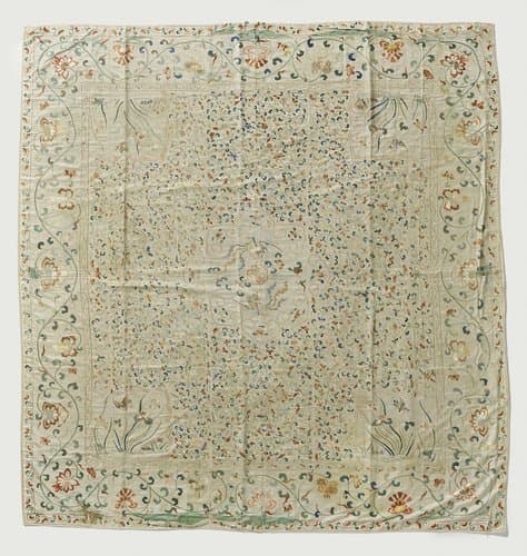 Sprei van oosterse textiel met borduurwerk by anonymous