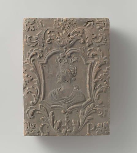 Tegel met voorstelling van een Romeinse buste by anonymous