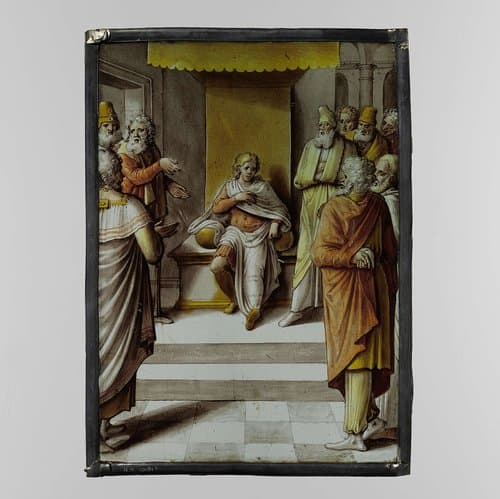 Ruit met Christus als jongeling predikend in de tempel by anonymous