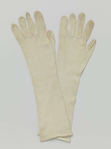 Handschoen van lichtgroene gebreide zijde by anonymous