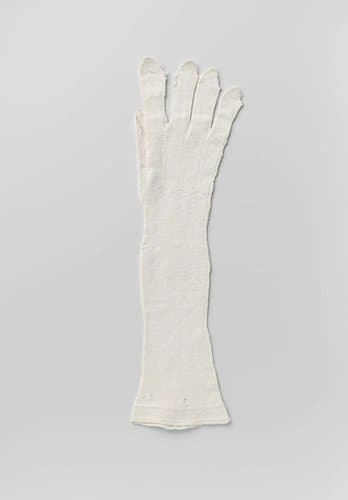 Handschoen van witte katoen gebreid by anonymous