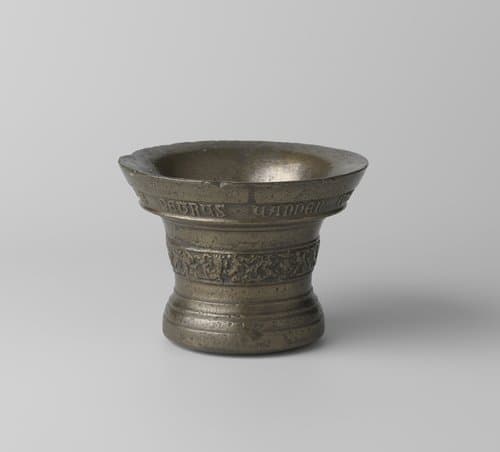Vijzel met opschrift: PETRUS VANDEN GHEIN ME FECIT MCCCCCLXI by Peeter van den Ghein (I)