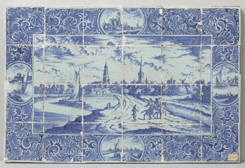Tegeltableau met stadsgezicht by anonymous