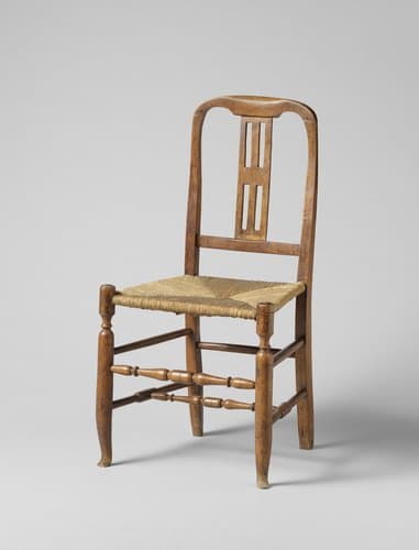 Stoel met matten zitting, licht geholde rug en gebogen bovendorpel by anonymous