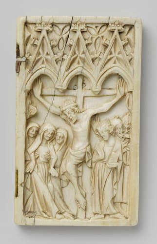 Right wing of a diptych with the Crucifixion by anonymous