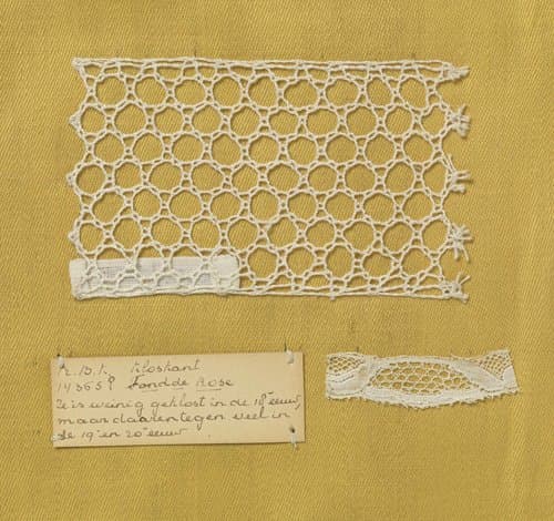 Staal kloskant met grove draad als voorbeeld van rozengrond (traliegrond) by anonymous