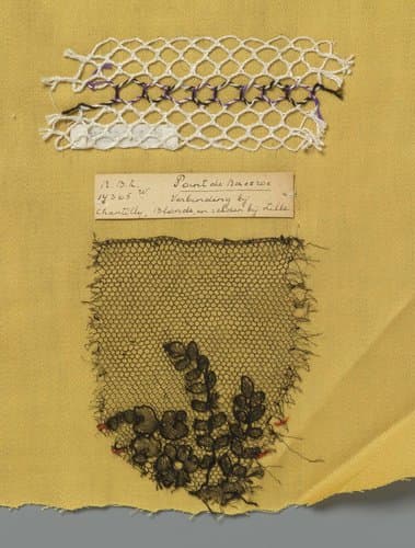 Staal kloskant met grove draad als voorbeeld van de verbindende raccroc-steek by anonymous