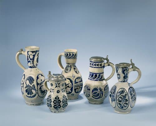 Jug with floral scrolls by anonymous