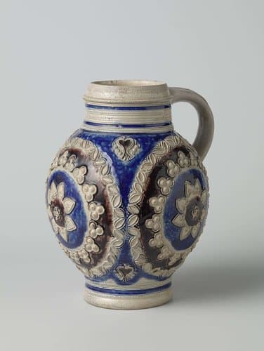 Jug with concentric circles with floral ornamentation by anonymous