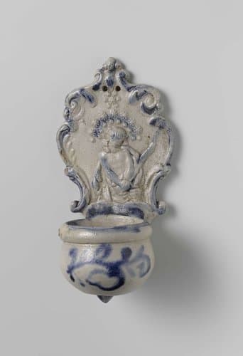 Holy water stoup with a relief of Christ by anonymous