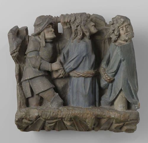 De twee moordenaars en een soldaat, fragment van een kruisdraging by anonymous