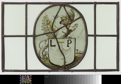 Wapenruit met kuipersgereedschap en de initialen L en P by anonymous