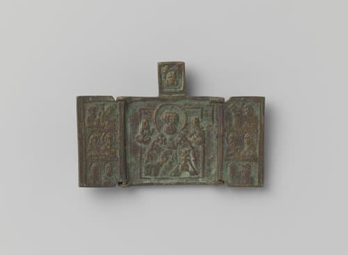Triptiek met de heilige Nicolaas en de twaalf heiligen by anonymous