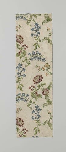 Fragment veelkleurige gebrocheerde zijde by Unknown Artist