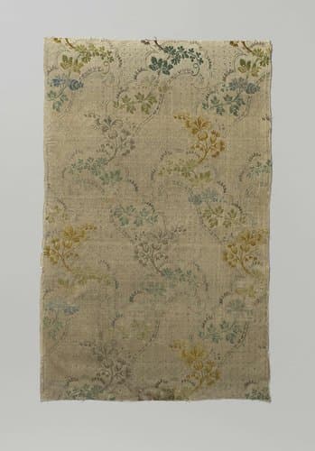 Fragment veelkleurige gebrocheerde zijde by Unknown Artist