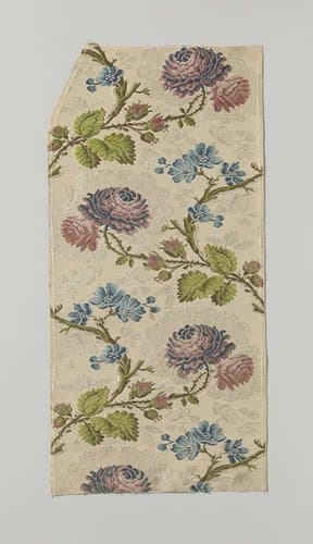Fragment witte gebrocheerde zijde by Unknown Artist