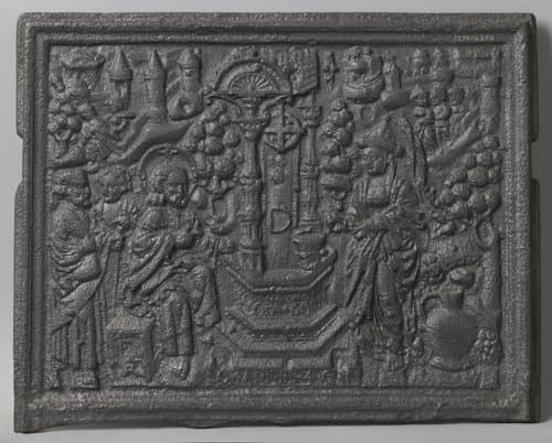 Kachelplaat met Christus en de Samaritaanse vrouw by unknown