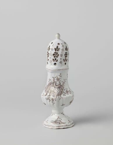 Suikerstrooier, beschilderd met bloemen by anonymous