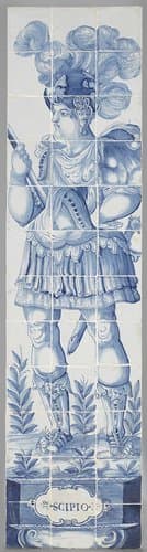 Haardachterwandtableau met Scipio by anonymous