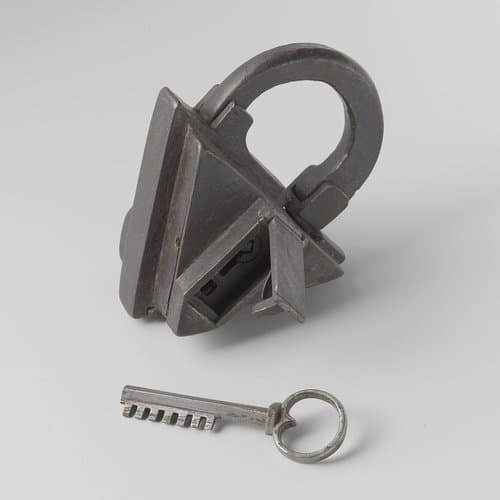 Padlock with key by anonymous