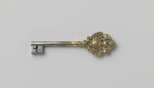 Sleutel, zogenaamde kamerheersleutel met het wapen van Franz Ludwig von Erthal, vorstbisschop van Würzburg en Bamberg by Johann Wolfgang van der Auweraa