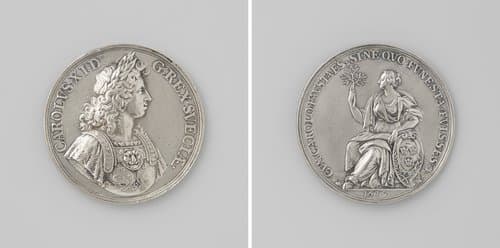 Vrede van Fontainebleau tussen Denemarken en Zweden, ter ere van Karel XI by Arvid Karlsteen