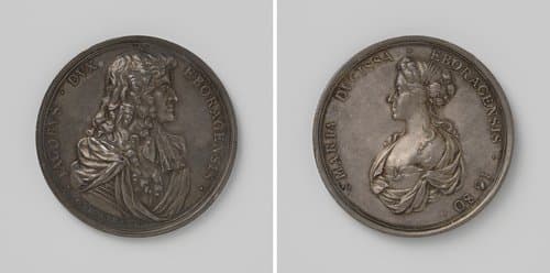 De hertog van York, de latere Jacobus II van Engeland en zijn gemalin Maria van Modena by George Bower