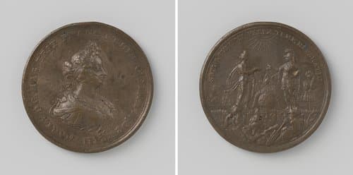 Aanbreken van een nieuw tijdperk, ter ere van Maria II Stuart, koningin van Engeland by Reynier Arondeaux