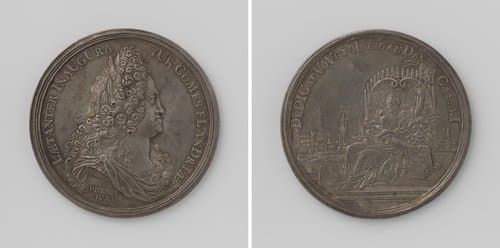 Inhuldiging van Karel VI als graaf van Vlaanderen, penning geslagen door de stad Gent by Philippe Roëttiers (III)