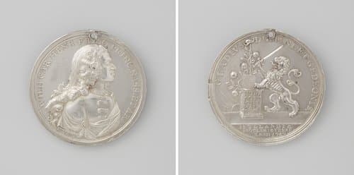 Verheffing van de prins van Oranje tot stadhouder door de Staten van Holland by Nicolaas van Swinderen