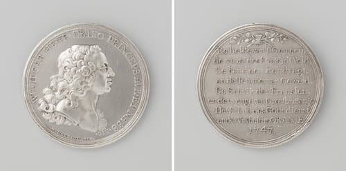 Verheffing van de prins van Oranje tot stadhouder by Martinus Holtzhey