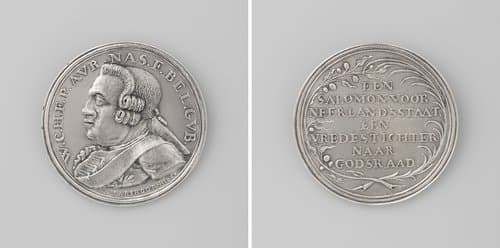Verheffing van de prins van Oranje tot stadhouder by Gerrit Marshoorn