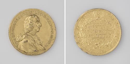 Johannes Bernouilli, wiskundige te Basel, penning geslagen op last van zijn vijf zonen by Johann Ulrich Samson