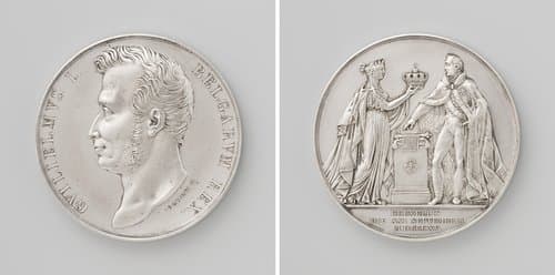 Inhuldiging van Willem I Frederik als koning der Nederlanden te Brussel by Joseph Pierre Braemt