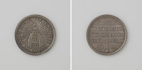 Vierhonderdenvijftigjarige herdenking van het wonder van de mishandelde misbroden te Brussel by anonymous