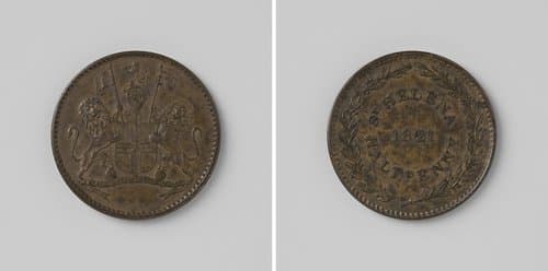 Munt van een halve penny van Sint Helena by anonymous