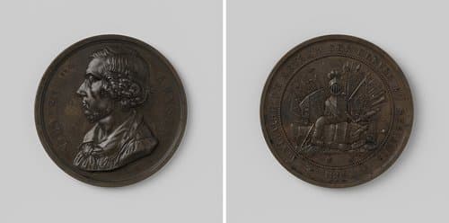 Nicaise de Keyser, penning geslagen door zijn leerlingen en vrienden by Laurent Joseph Hart