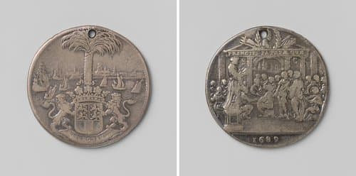 Viering van de kroning van Willem III en Maria te Rotterdam by Romeyn de Hooghe
