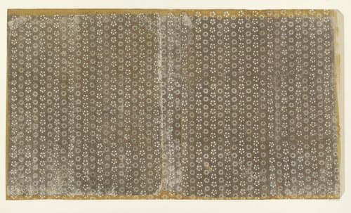 Blad met rasterpatroon van zeshoeken gevuld met bloemmotieven (één van zes identieke bladen) by anonymous