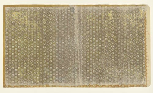 Blad met rasterpatroon van zeshoeken gevuld met bloemmotieven (één van zes identieke bladen) by anonymous