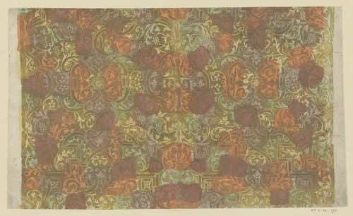 Blad met Lodewijk XIV-ornament, bandwerk, ranken met vruchten by Johann Carl Munck