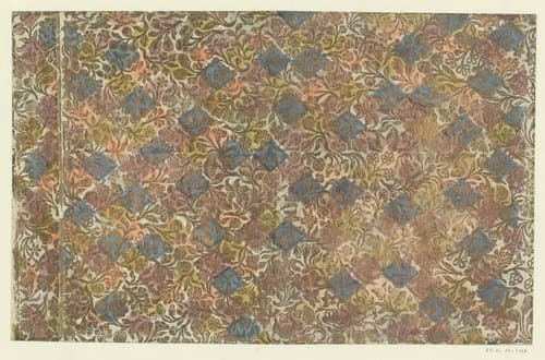 Blad mt bloemen en vruchten by anonymous