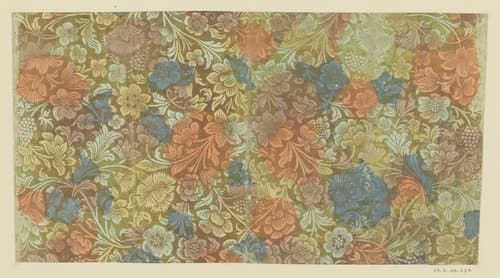 Blad met bloemen en vruchten by anonymous