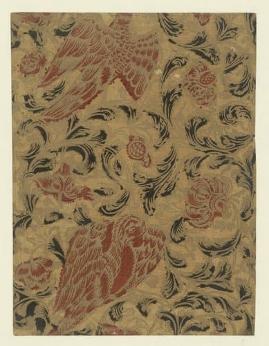 Blad met twee adelaars en ranken met bloemen by anonymous