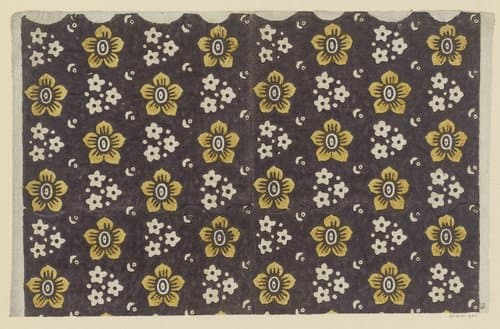 Blad met alternerend strooipatroon van uitgespaarde bloemen by anonymous
